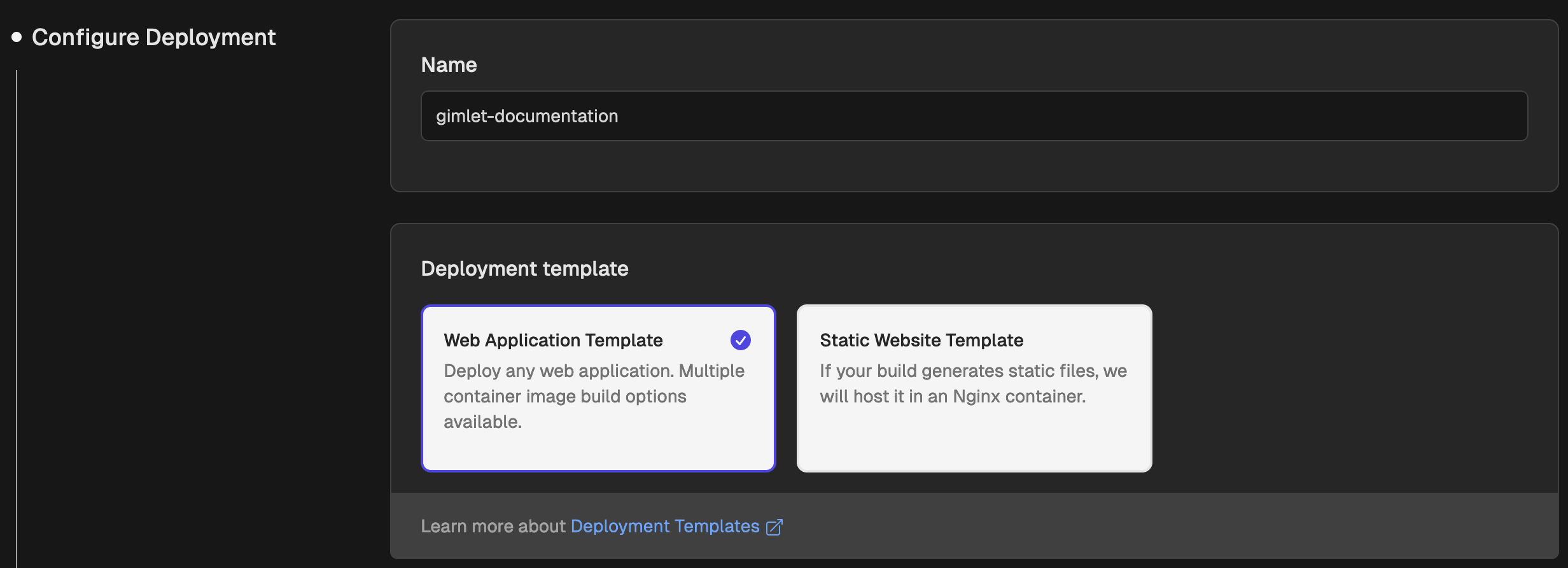 Gimlet deployment templates.