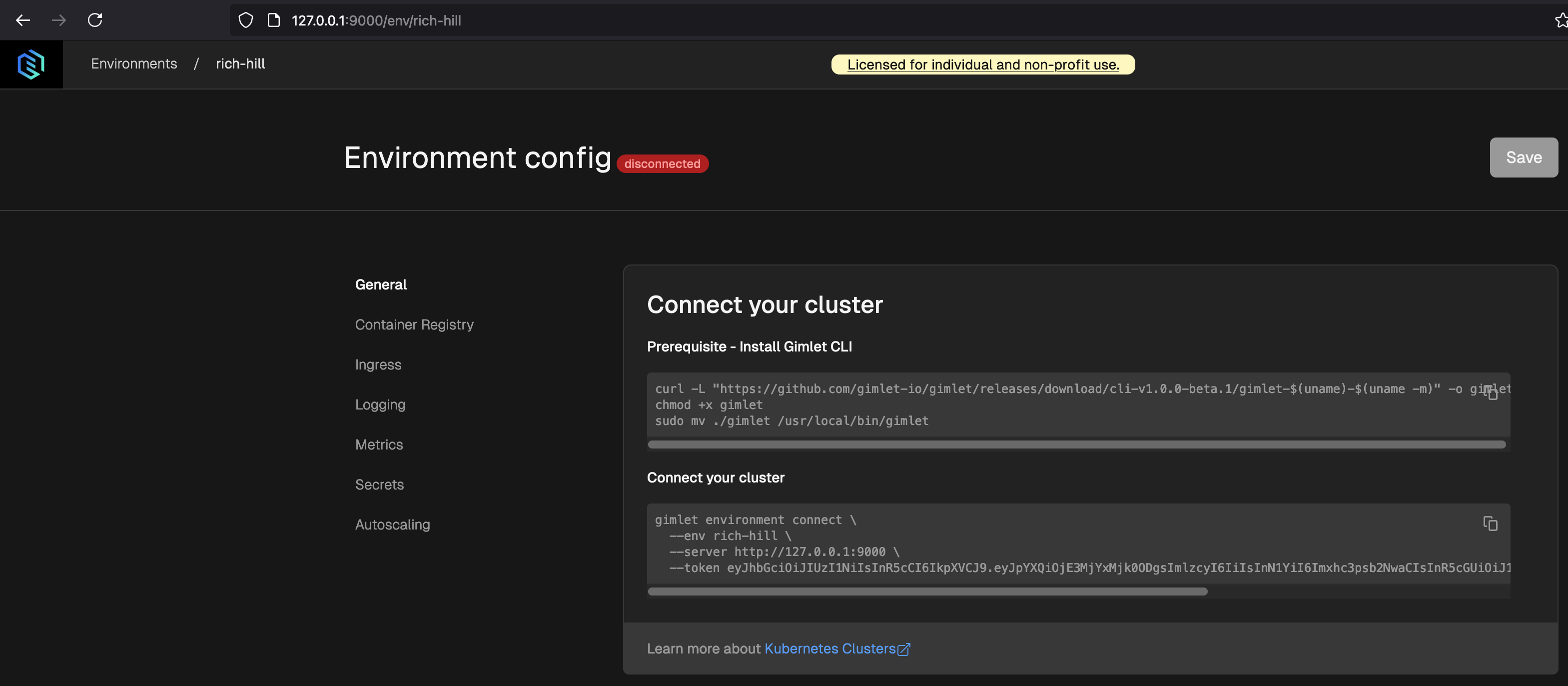 Connect a Kubernetes cluster