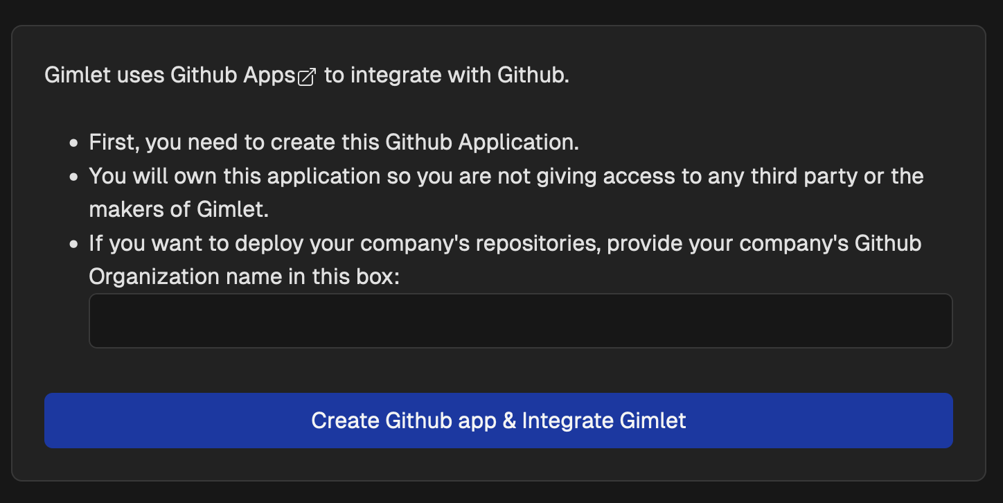 Integrate Gimlet with Github